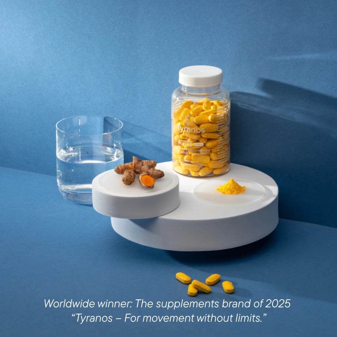 Close-up van het product Tyranos Active plus. Wat een 100% natuurlijk voedingssupplement is