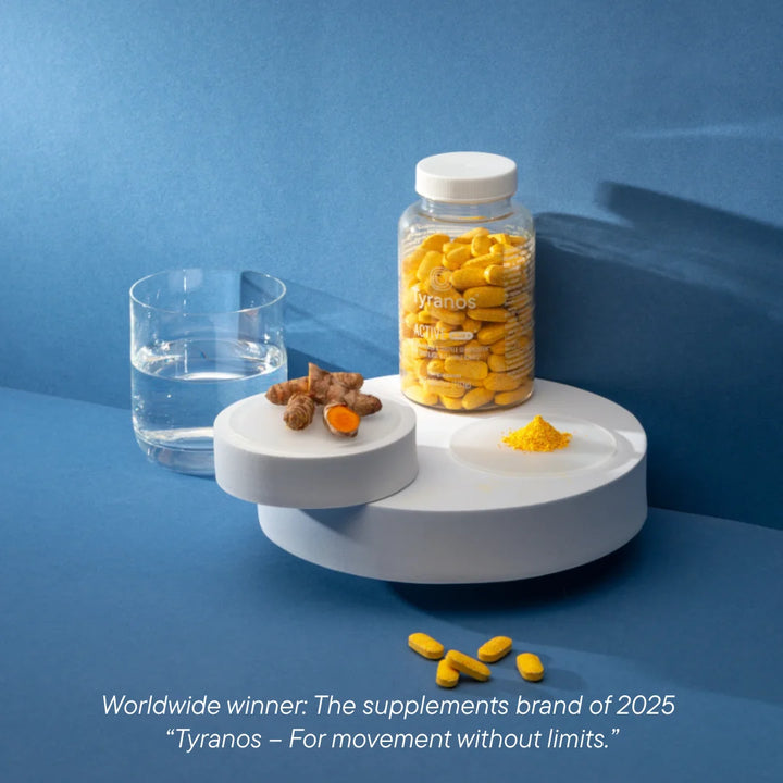 Close-up van het product Tyranos Active plus. Wat een 100% natuurlijk voedingssupplement is